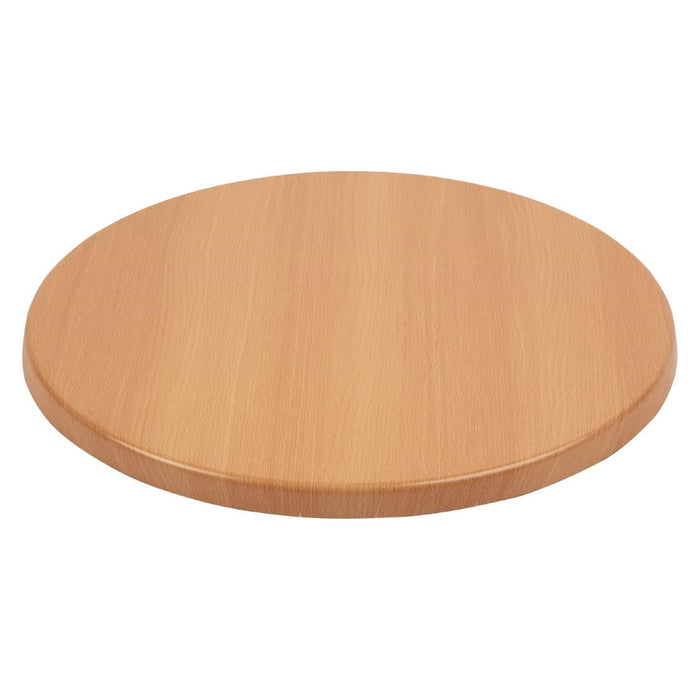 Bolero Pre-drilled Round Tabletop Beech Effect 600mm Bolero