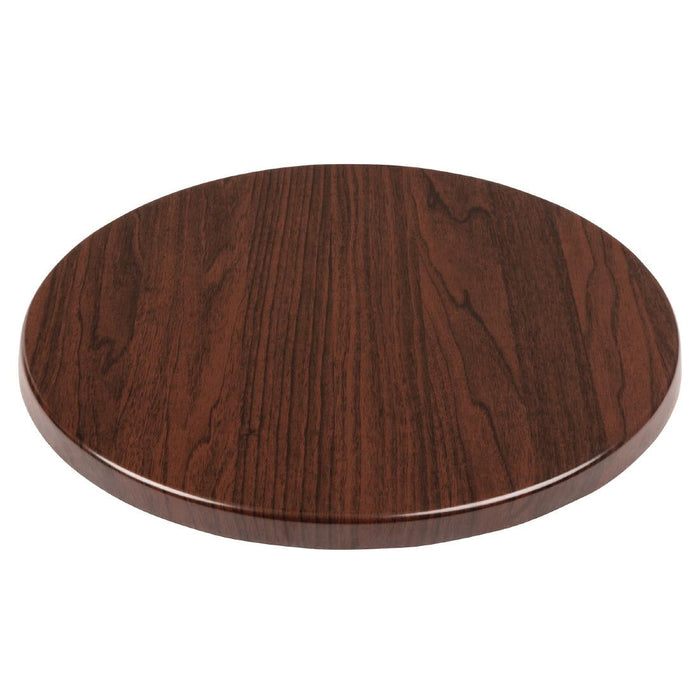 Bolero Pre-drilled Round Table Top Dark Brown 800mm Bolero