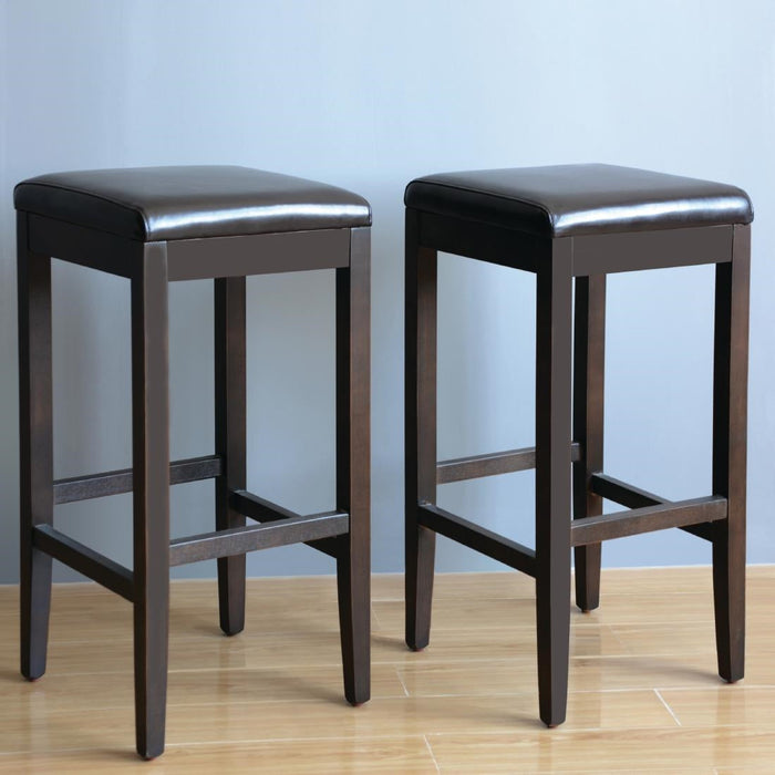 Bolero Faux Leather High Bar Stools Black (2 Pack) Bolero