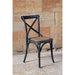 Bolero Wooden Dining Chair with Cross Backrest Black Wash Finish (2 Pack) Bolero