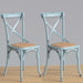 Bolero Blue Bentwood Chairs with Metal Cross Backrest (2 Pack) Bolero