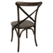 Bolero Wooden Dining Chair with Metal Cross Backrest Walnut Finish (2 Pack) Bolero