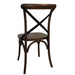 Bolero Wooden Dining Chair with Metal Cross Backrest Walnut Finish (2 Pack) Bolero