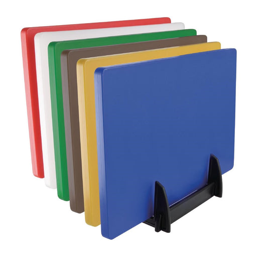 Hygiplas Black Plastic Chopping Board Rack Large 6 Slots Hygiplas