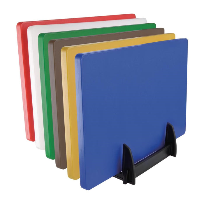 Hygiplas Black Plastic Chopping Board Rack Large 6 Slots Hygiplas