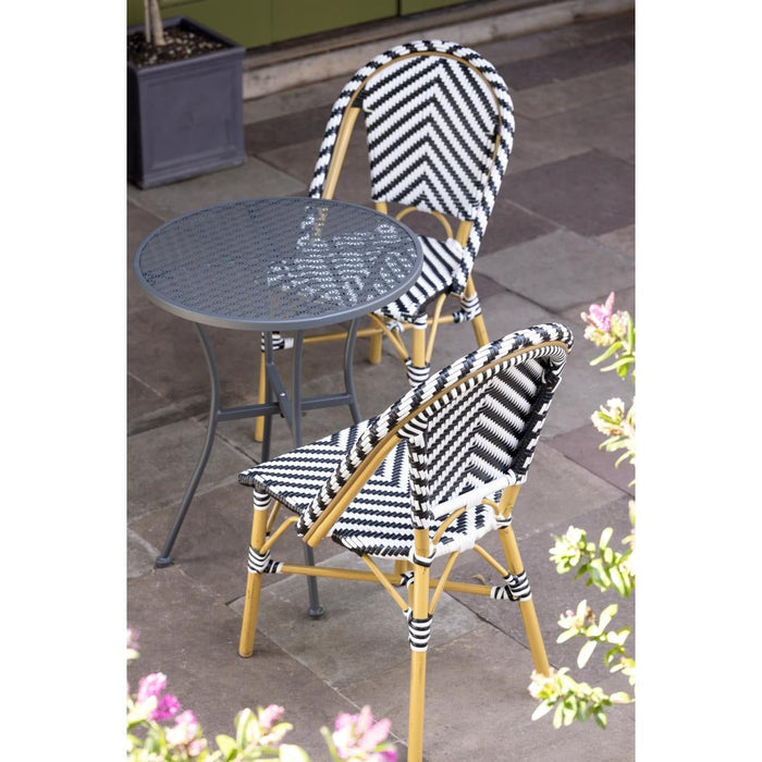 Bolero Parisian Style Rattan Side Chair Black (2 Pack) Bolero