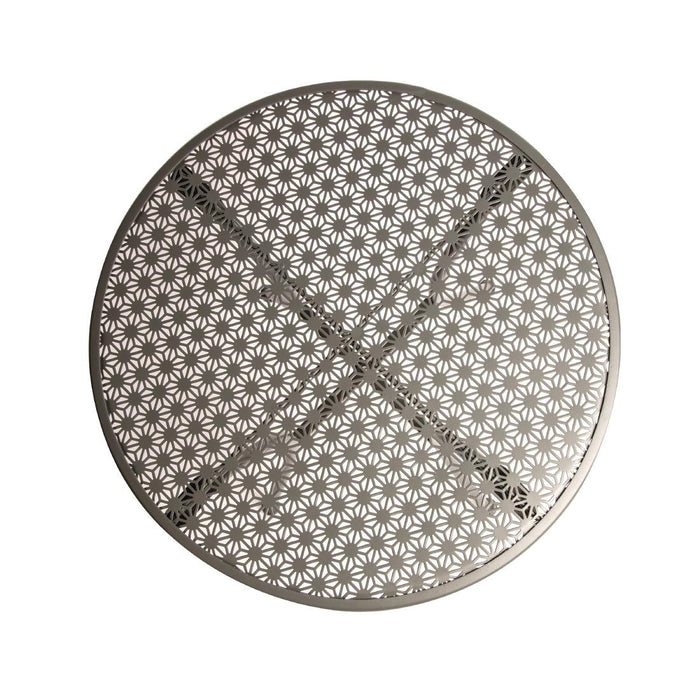 Bolero Round Steel Patterned Bistro Table Grey 600mm Bolero