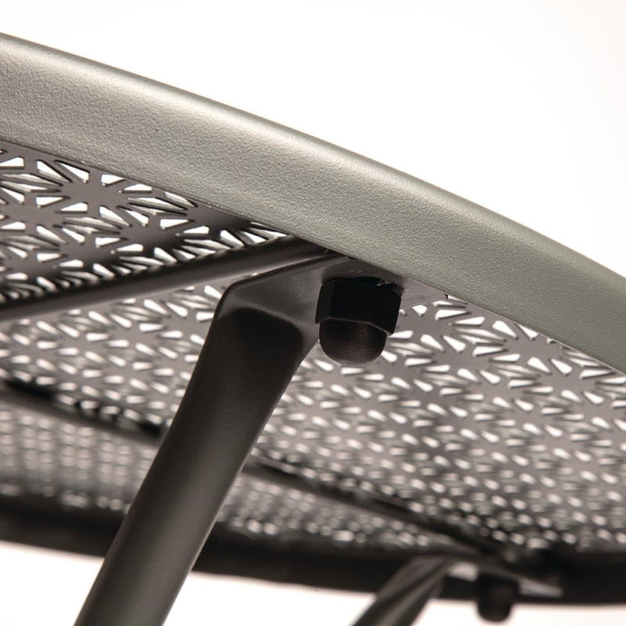 Bolero Round Steel Patterned Bistro Table Grey 600mm Bolero