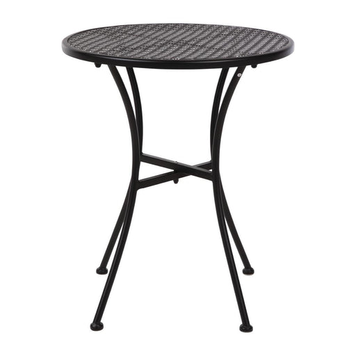 Bolero Black Steel Patterned Round Bistro Table Black 600mm Bolero