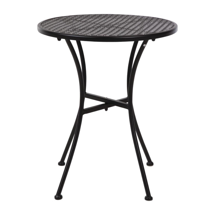 Bolero Black Steel Patterned Round Bistro Table Black 600mm Bolero