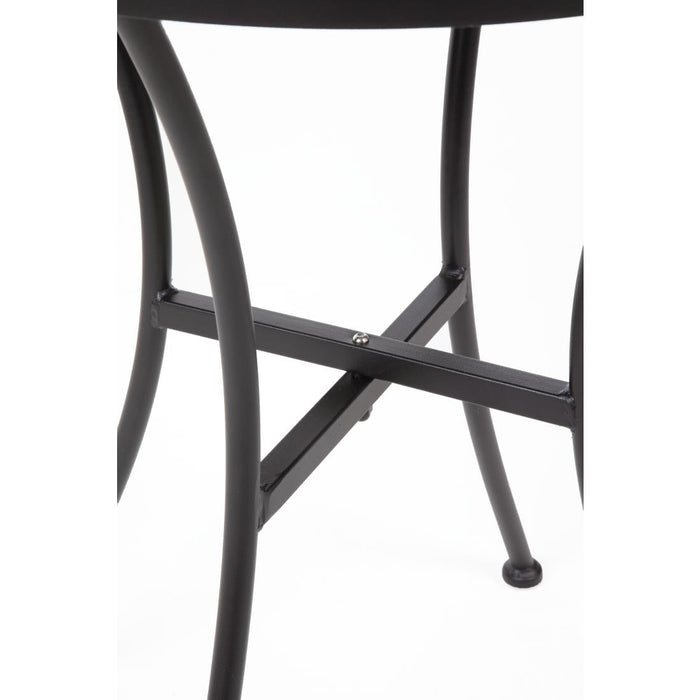 Bolero Black Steel Patterned Round Bistro Table Black 600mm Bolero