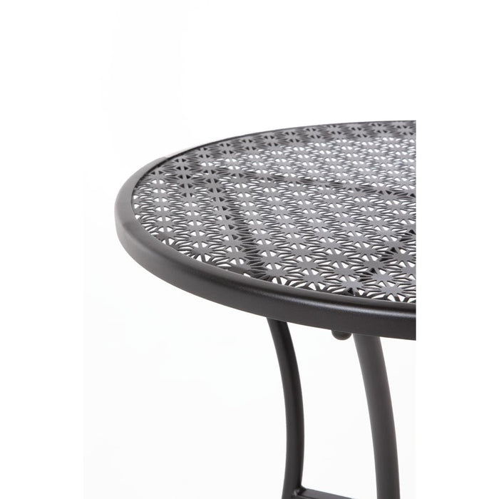 Bolero Black Steel Patterned Round Bistro Table Black 600mm Bolero
