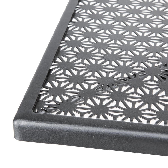 Bolero Black Steel Patterned Square Bistro Table 700mm Bolero