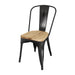 Bolero Bistro Side Chairs with Wooden Seat Pad Black (4 Pack) Bolero