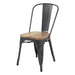 Bolero Bistro Side Chairs with Wooden Seat Pad Gun Metal (4 Pack) Bolero
