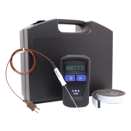 Range: -100 to +280°C. Contains everything for taking temperatures in a sous vide cooker.