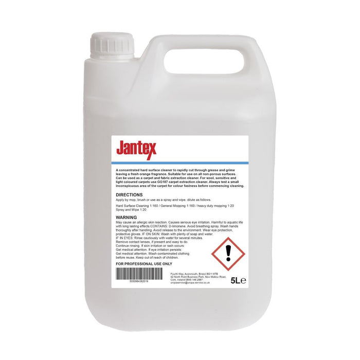 Jantex Citrus Kitchen Cleaner and Degreaser Concentrate 5Ltr (Single Pack) Jantex