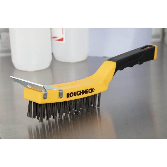 Roughneck Grill Brush With Scraper Roughneck