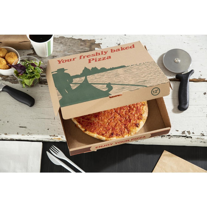 Amipak Compostable Printed Pizza Boxes 12" (100 Pack) Amipak