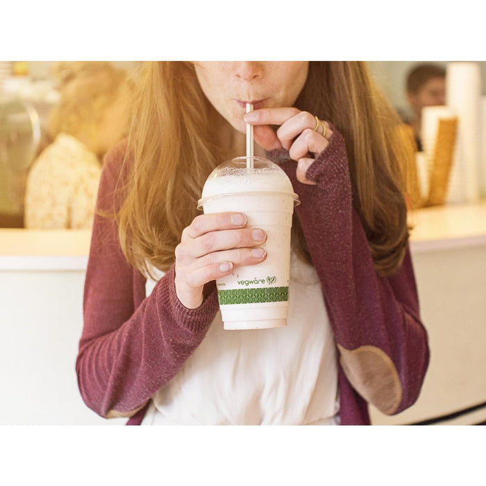 Vegware Compostable Cold Cup Domed Lids 340ml / 12oz and 455ml / 16oz (1000 Pack) Vegware