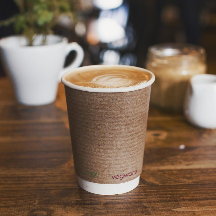 Vegware Compostable Coffee Cups Double Wall 340ml / 12oz (500 Pack) Vegware