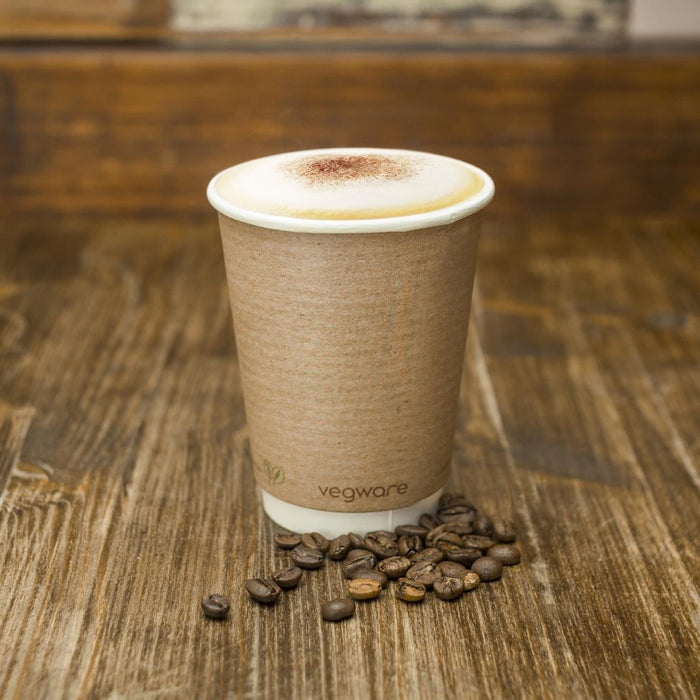 Vegware Compostable Coffee Cups Double Wall 340ml / 12oz (500 Pack) Vegware