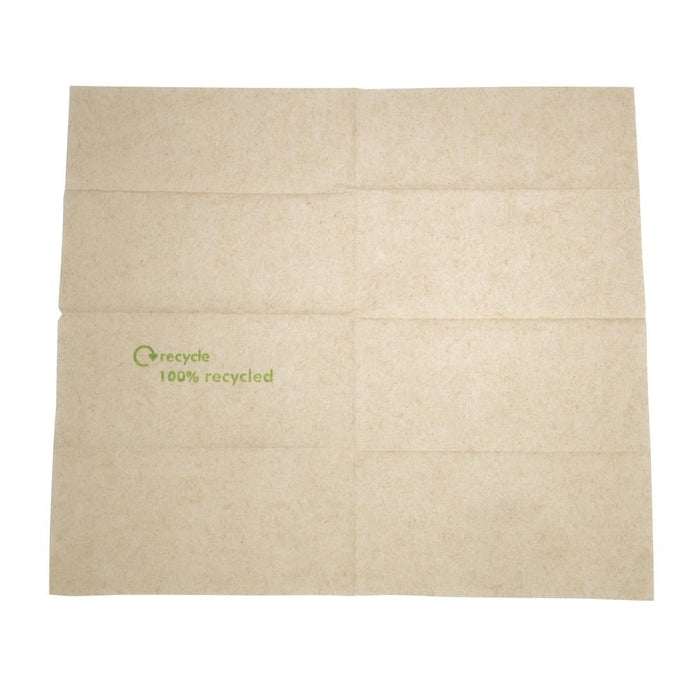 Swantex Recycled Lunch Napkin Kraft 32x30cm 1ply Pre-Folded (6000 Pack) Swantex