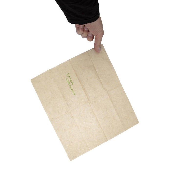 Swantex Recycled Lunch Napkin Kraft 32x30cm 1ply Pre-Folded (6000 Pack) Swantex