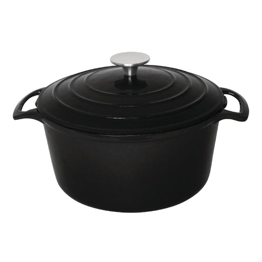 Vogue Black Round Casserole Dish 4Ltr Vogue