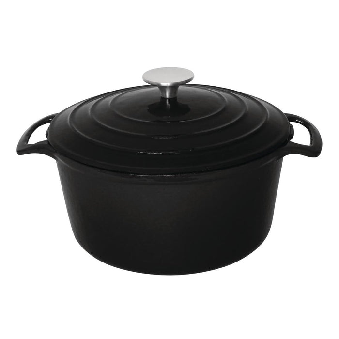 Vogue Black Round Casserole Dish 4Ltr Vogue