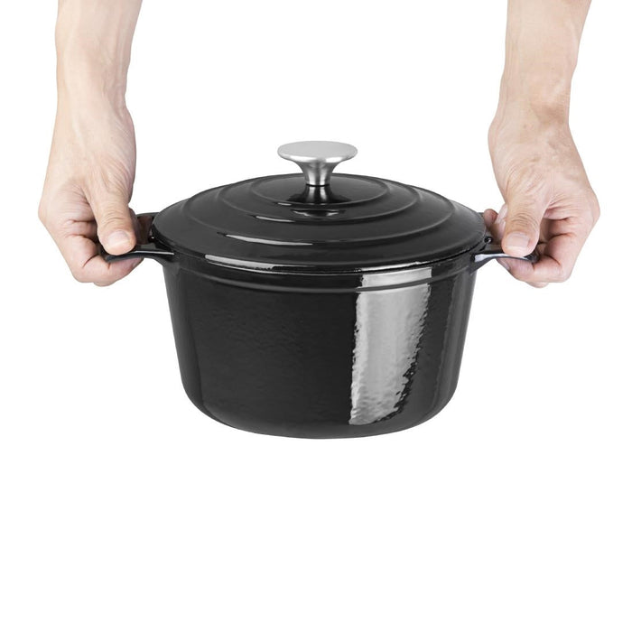 Vogue Black Round Casserole Dish 3.2Ltr Vogue
