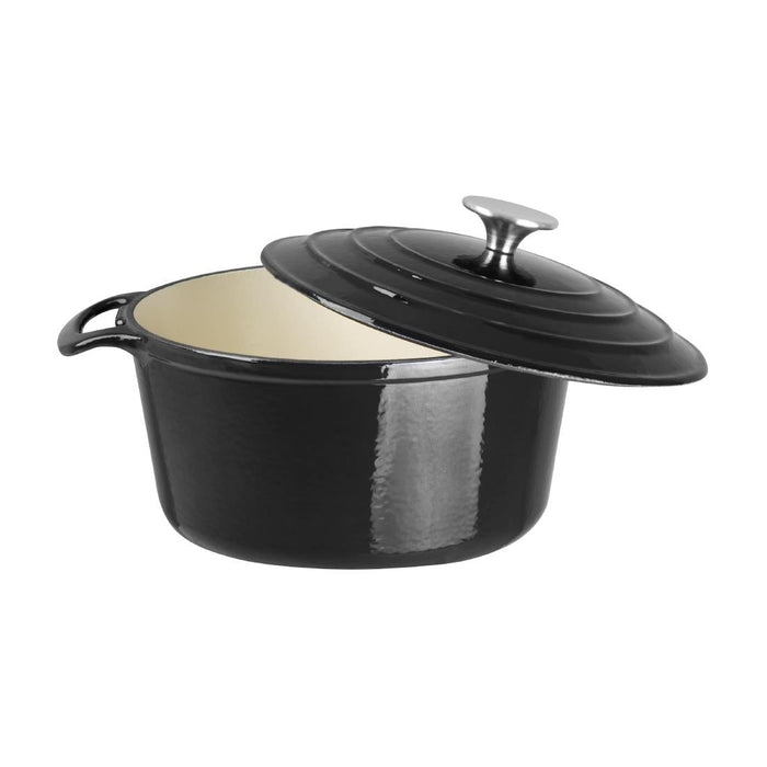 Vogue Black Round Casserole Dish 4Ltr Vogue