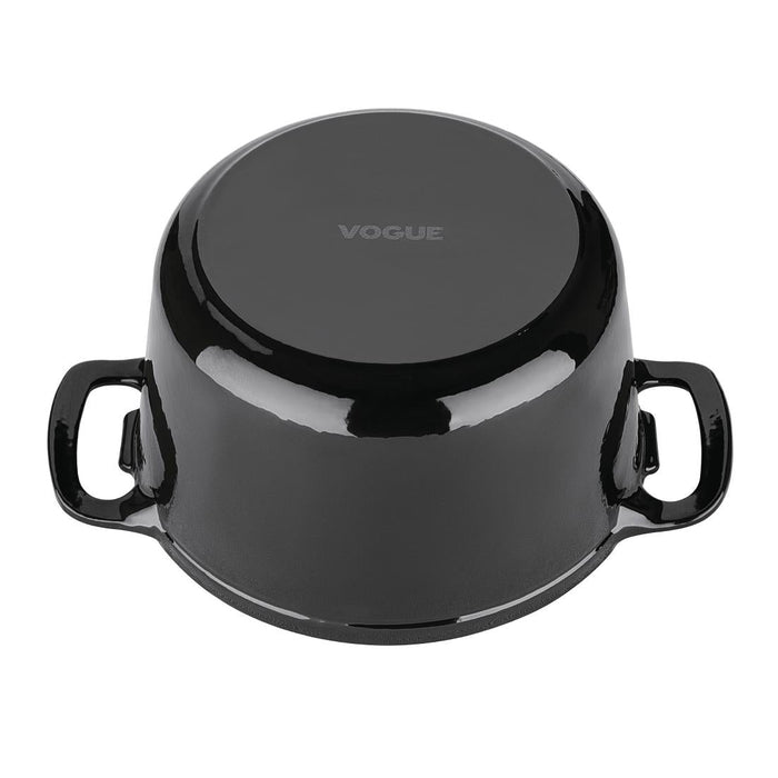 Vogue Black Round Casserole Dish 4Ltr Vogue