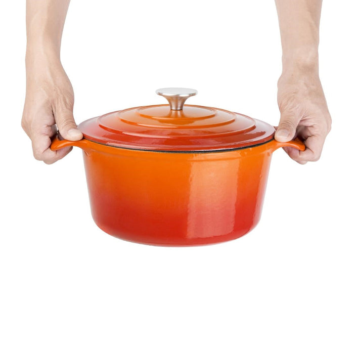 Vogue Orange Round Casserole Dish 4Ltr Vogue