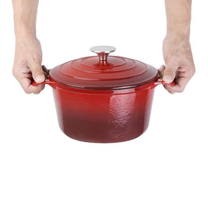 Vogue Red Round Casserole Dish 3.2Ltr Vogue