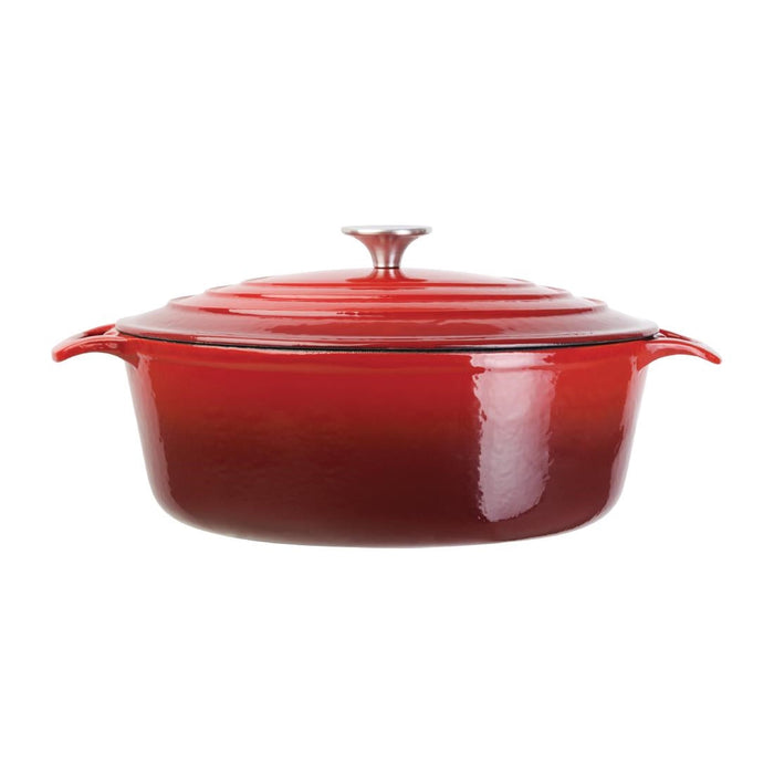 Vogue Red Oval Casserole Dish 6Ltr Vogue