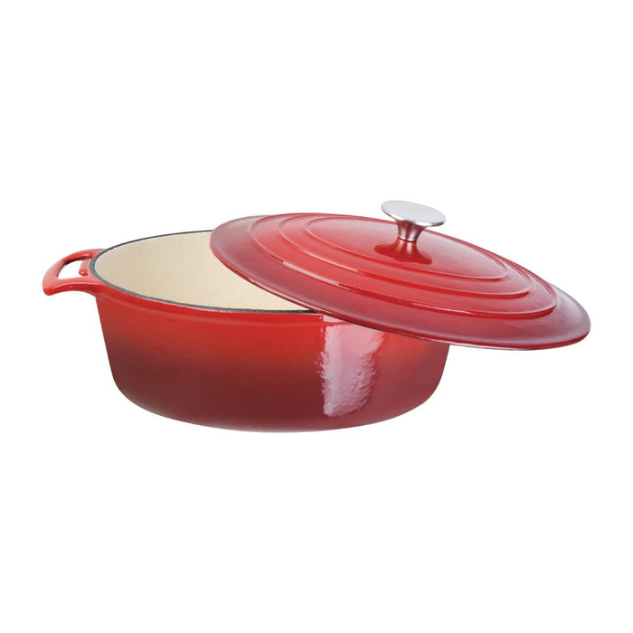 Vogue Red Oval Casserole Dish 6Ltr Vogue