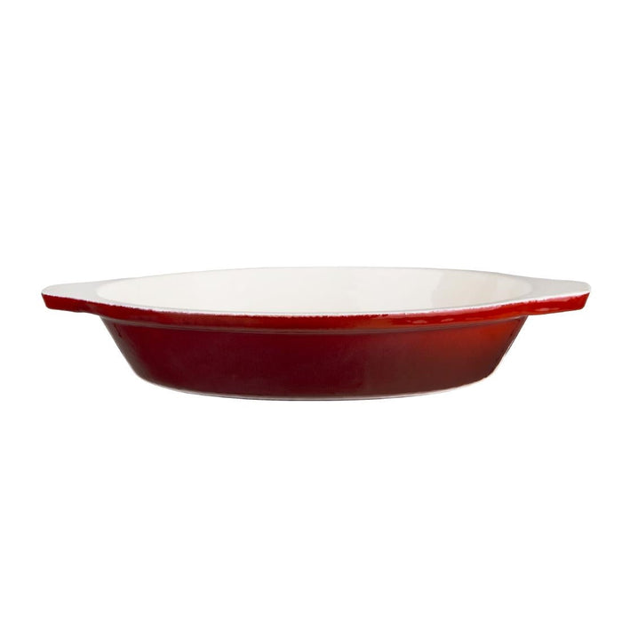 Vogue Red Round Cast Iron Gratin Dish 400ml Vogue