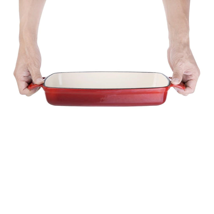 Vogue Red Cast Iron Casserole Dish 1.8Ltr Vogue