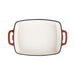 Vogue Red Rectangular Cast Iron Dish 2.8Ltr Vogue