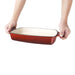 Vogue Red Rectangular Cast Iron Dish 2.8Ltr Vogue