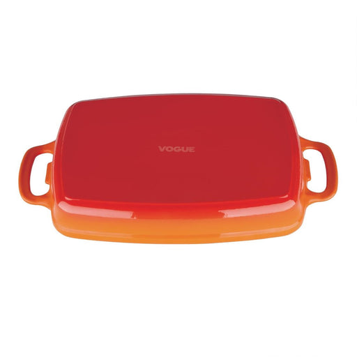Vogue Orange Cast Iron Casserole Dish 1.8Ltr Vogue