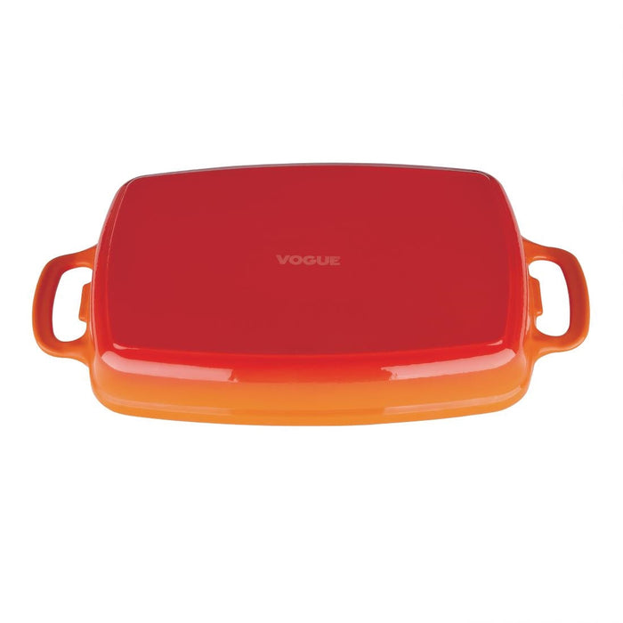 Vogue Orange Cast Iron Casserole Dish 1.8Ltr Vogue