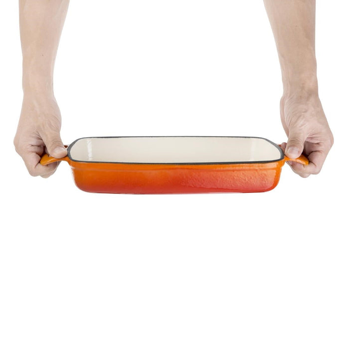 Vogue Orange Cast Iron Casserole Dish 1.8Ltr Vogue