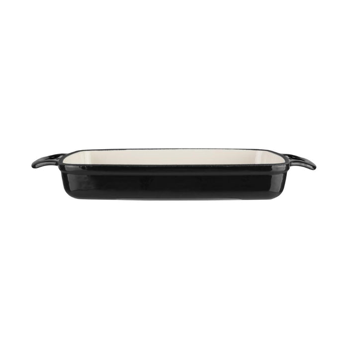Vogue Black Rectangular Cast Iron Dish 2.8Ltr Vogue