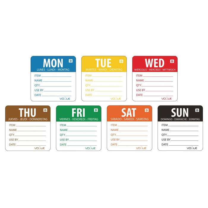 Week Set. 1750 2" labels.