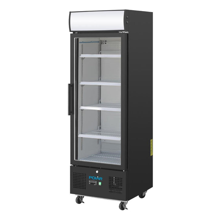 Polar G-Series Upright Display Fridge 218Ltr Black Polar