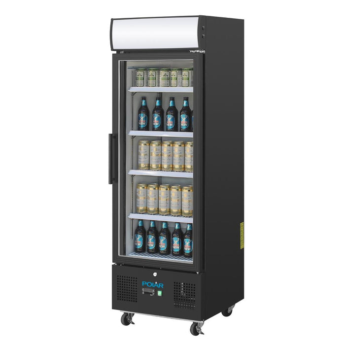 Polar G-Series Upright Display Fridge 218Ltr Black Polar