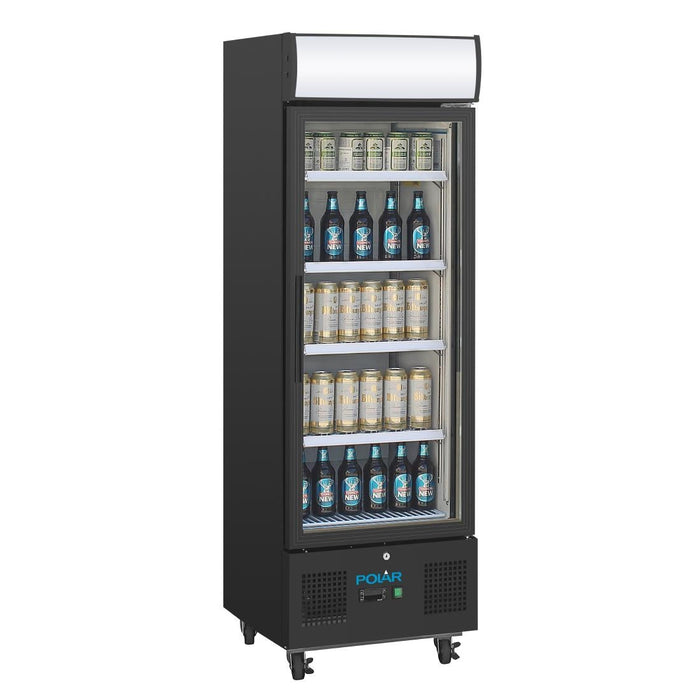 Polar G-Series Upright Display Fridge 218Ltr Black Polar