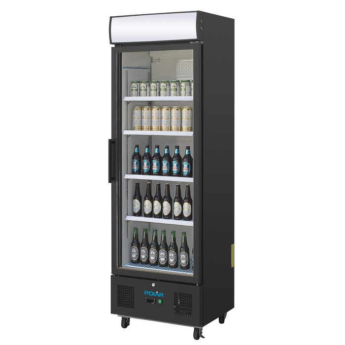 Polar G-Series Upright Display Fridge 368Ltr Black Polar